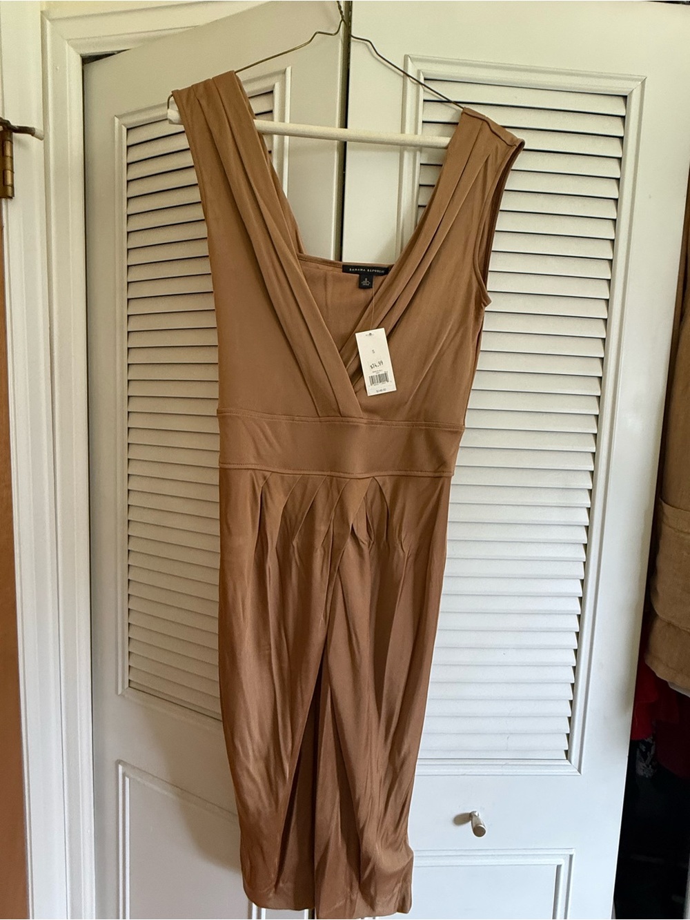 Banana Republic Camel Sleeveless V-Neck Jumpsuit (Warm Tan)